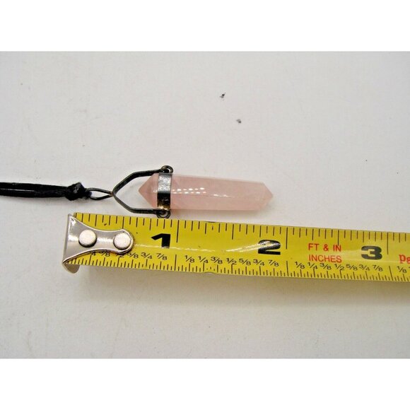 Rose Quartz Crystal Stone Necklace Point Pendant Fabric Rope Heart Chakra Energy - Picture 8 of 10